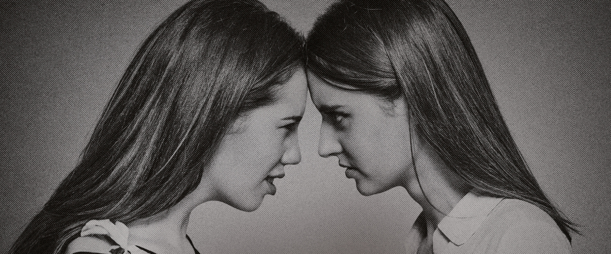 Illustration : Deux visages de femmes qui se font face